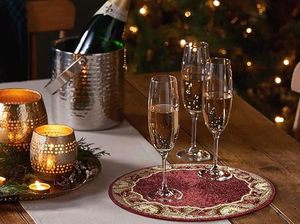 Handcrafted <b>Beaded</b> <b>Placemats</b> Dining Table Wedding Christmas Decorations Family Gatherings Parties Durable Cotton Polyester - Product Image 3