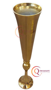 Vase à fleurs en métal fait à la main de table couleur or en aluminium poli coulé Vase décoratif à fleurs antiques à bas prix - Product Image 5