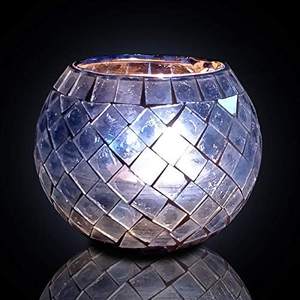Support de lumière de thé de mosaïque de verre pour l'éclairage romantique de bougie - Product Image 6