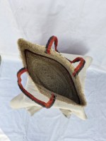 Sac seau pour femme en jute 100% naturel, fait main, vintage, tendance, été, écologique, de haute qualité, fermeture éclair, doublure en polyester