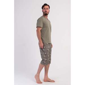 Ensemble de survêtement pour homme CEPLI P.SUPREM XXL - Col en V - Manches courtes - Pantalon Capri - Khaki - Product Image 3
