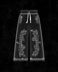 Pantalones de chándal anchos y holgados de nailon a rayas para mujer, estilo urbano, informales, personalizados, para gimnasio - Product Image 5