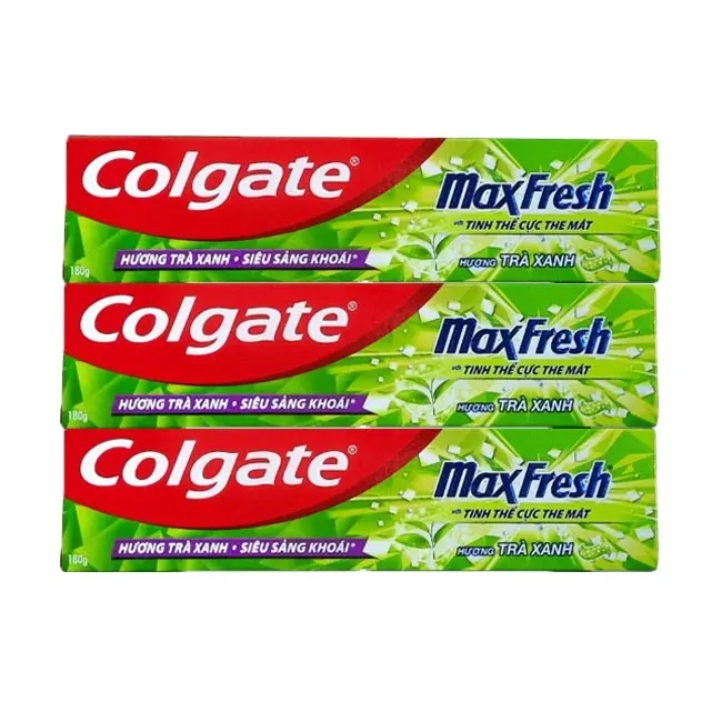 Colgatte Dentifrice Maxfressh Thé Vert 180g x 36 Tubes/ Colgatte Dentifrice Blanchissant Thé Vert Viet Nam Exportateur Vente En Gros