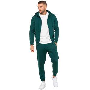 Ensemble de survêtement décontracté 2 pièces en polaire respirant à capuche et cordon de serrage, couleur unie, pour l'hiver – Sweat à capuche et pantalon de survêtement pour le sport et la gym - Product Image 5