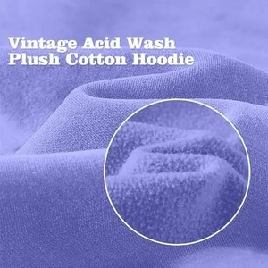 Sweat à capuche 100% coton délavé à l'acide, coupe oversize, style vintage, brodé, pour l'hiver - Product Image 6