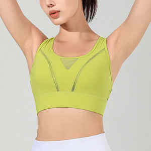 เสื้อชั้นในกีฬาโยคะแบบซัพพอร์ตสูงสำหรับผู้หญิง ขายส่ง พร้อมโลโก้ด้านหน้า แห้งเร็ว และผ้าระบายอากาศเป็นมิตรกับสิ่งแวดล้อม - Product Image 3