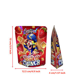 En Stock: Bolsas Holográficas de Mylar de 3.5g con Diseño de Caja, a Prueba de Olores y Resellables, para Empaque de Dulces de Fresa - Product Image 4