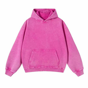 Pull à capuche surdimensionné personnalisé en tissu éponge 100 % coton, 420 g/m², effet vieilli délavé à l'acide, col rond, fourniture ODM - Product Image 2