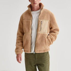 Veste doublée en sherpa de haute qualité pour l'hiver, fermeture éclair, logo personnalisé, col montant, poche en tissu, taille 4XL, patchwork chaud, camouflage - Product Image 1