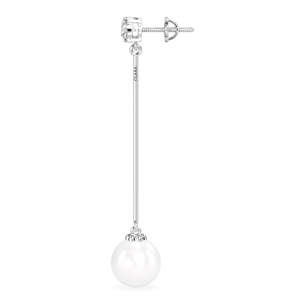 Boucles d'oreilles CLARA en argent sterling 925 avec perles, plaquées rhodium, serties de zircone suisse, fermoir à vis, cadeau pour femmes et jeunes filles - Product Image 3