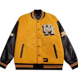 Chaqueta Letterman de Hombre con Cuello Alto y Bordado Chenille de Primera Calidad, Transpirable y Personalizable para Invierno, Venta al Por Mayor - Product Image 1