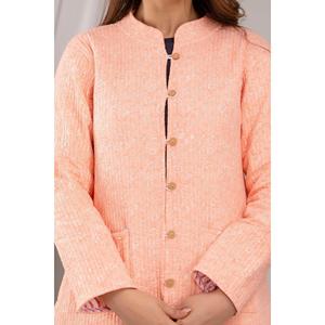 Chaqueta Acolchada de Algodón Estampada para Mujer, Color Durazno - SHKL1020 - Product Image 6