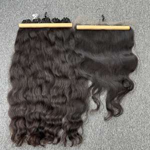 Meilleure qualité 100% vietnamien brut cheveux humains tissage Extension vague naturelle Machine Double trame Double dessiné 100g en gros - Product Image 6