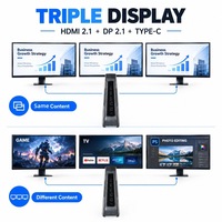 Mini PC HelorPC Intel Core U7 165H N150 avec double LAN, 1 Thunderbolt 4 Type-C, DDR5 pour la maison, le bureau, les jeux et le divertissement