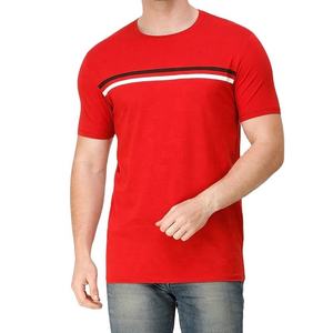Camiseta de Rayas Personalizada para Hombre, 100% Algodón, Cuello Redondo Acordonado, Manga Corta con Logotipo de Corazón Bordado, Diseño de Rayas a la Moda - Product Image 4