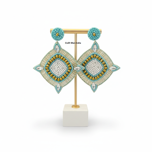 Pendientes de Cuentas de Arroz Trenzadas Hechos a Mano, Estilo Vintage, Coloridos, con Flores, Pendientes de Cuentas de Semillas de Moda - Product Image 5