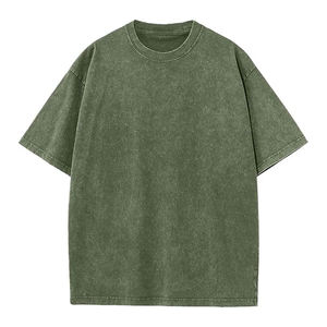 High Street Style Hombres Lavado con ácido Camisetas de hombro caído de gran tamaño 100% Algodón Peso pesado Ajuste suelto 300 GSM - Product Image 6