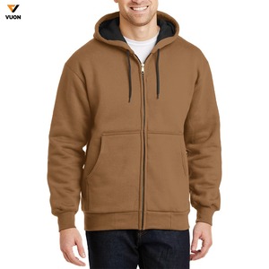 Venta al por mayor personalizado su logotipo bordado Sudadera con capucha vendedores mujeres a granel de gran tamaño peso pesado grueso hombres Puff estampado personalizado Zip up Hoodie - Product Image 2
