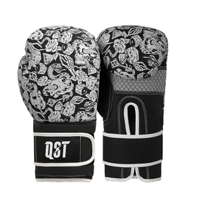 Guantes de boxeo con logotipo personalizado QST Equipo de entrenamiento de cuero de alta calidad para cierre de velcro para artes marciales - Product Image 1