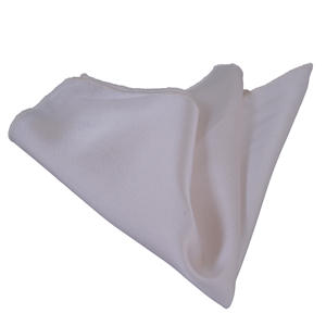 Exve Exclusive Off-<b>White</b> Plain Satin-Woven <b>Pocket</b> <b>Square</b> Made in Turkey - Product Image 1