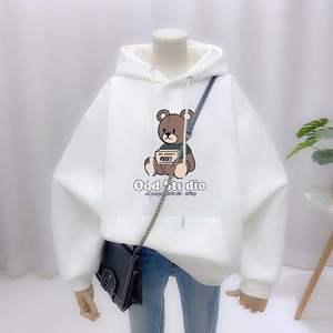 Fabricant d'usine OEM, sweat à capuche personnalisé de haute qualité 450gsm imprimé pour femmes, coton polaire, sweat à capuche ample pour femmes - Product Image 4