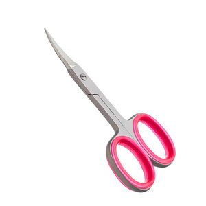 Ciseaux à cuticules en acier métallique avec anneau en caoutchouc, lames fines et extra-tranchantes pour manucure russe, pour ongles en acrylique - Product Image 2