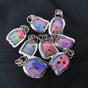 จี้เงินแท้ชุบทองคำขาวประดับโอปอลออโรร่ารูปผี พร้อมเพชรคุณภาพสูง เหมาะสำหรับเป็นของขวัญวันฮาโลวีน - Product Image 2