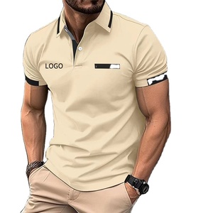 Camisas de Hombre de Alta Calidad para Verano, Transpirables, de Secado Rápido, Tallas Grandes, Casuales, Cómodas, Bordadas, de Manga Corta, Tejido Sólido - Product Image 1