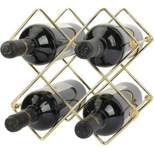 Customized Vintage Wrought Iron Metal <b>Wine</b> <b>Rack</b> <b>Black</b> Finished Tabletop Organizer Home Dining Room Bar Ware Beverage Holder - Product Image 3