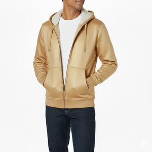 Sweat à capuche zippé à imprimé bouffant personnalisé surdimensionné 500gsm coton polaire lourd Streetwear fermeture éclair complète sweat à capuche hommes OEM - Product Image 2