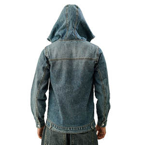 Chaqueta Vaquera de Invierno con Capucha y Botones de Alta Calidad para Hombre, Talla Grande, con Logotipo Frontal con Patrón de Letras, Diseño Premium - Product Image 6