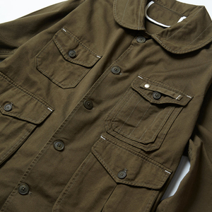 แจ็กเก็ตผู้ชายผ้าแคนวาสสำหรับผ้าฝ้ายทอยีนส์ขาดสำหรับผู้ชายผลิตตามสั่ง - Product Image 6