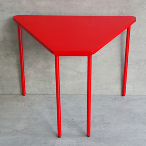 Modern Trapezoid-shaped Kindergarten <b>Table</b> KGD033 with <b>Plastic</b> Top and Multi-Color Iron Legs for <b>Outdoor</b> Use - Product Image 1