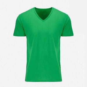 Camisetas con cuello en V para hombre, camisetas diarias básicas de algodón de primera calidad informales sólidas de manga corta - Product Image 1