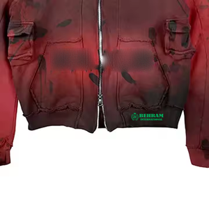 100% coton impression personnalisée sweats à capuche meilleure qualité sweats à capuche zippés hommes lavage à l'acide personnalisé bouffée impression sweat à capuche zippé homme sweats - Product Image 4