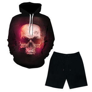 Sublimado de lana de poliéster, diseño personalizado, chándal de moda, ropa de entrenamiento deportivo, ropa informal para Fitness, conjuntos de pantalones cortos con capucha - Product Image 3