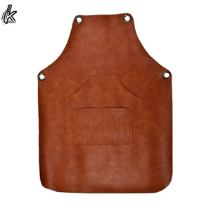 Tablier de cuisine BBQ d'atelier unisexe de haute qualité avec lanières réglables en cuir Tablier de barbier imperméable en PE-BD tissu avec logo personnalisé - Product Image 2