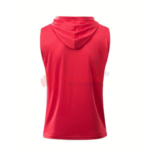 Novedad: Sudadera con Capucha de Verano para Hombre, Tejida, de Satén, Cómoda, de Algodón Transpirable, Talla Grande, Sin Mangas, para Gimnasio y Fitness - Product Image 2