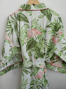 Alta calidad Indio hecho a mano acolchado Kimono vestido de mujer hasta el suelo Maxi vestido cintura Natural suministro al por mayor disponible - Product Image 5