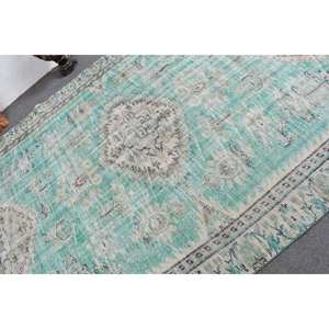 พรมขนสัตว์ตุรกี8.5ft วินเทจ6 x ดีไซน์การเย็บปะติดปะต่อกันสีฟ้าและสีเบจเทคนิคสานเรียบสำหรับตกแต่งห้องนั่งเล่นกว้าง4เมตร - Product Image 5