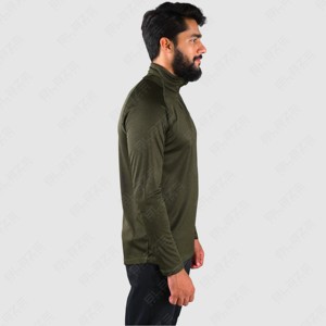 Blaze Fight Wear Custom Men's 1/4 Zip Active Compression Gym T Shirt Slim Fit manga larga ropa deportiva camisetas para hombres - Product Image 3