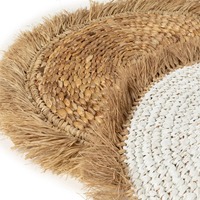 Napperon en jacinthe d'eau avec frange en jute Produits écologiques Fabriqué au Vietnam Décoration de table Napperon tissé Vente en gros