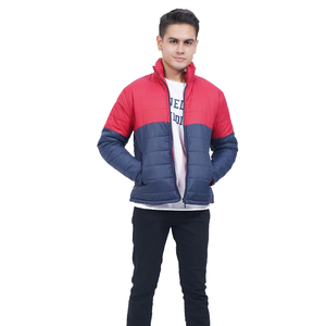 Chaqueta Acolchada de Lona para Hombre, Diseño en Contraste de Color, OEM 2025, Impermeable, Resistente al Viento, 100% Poliéster, con Cierre, para Invierno y Actividades al Aire Libre - Product Image 3