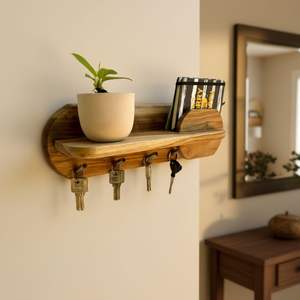 Plateau de bureau en bois rustique pour clés et portefeuille. Organisez votre équipement quotidien. Disponible aux prix de gros - Product Image 3