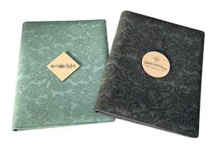 menu folder for restaurant <b>bar</b> with embroidery on pu leather material elegant designs - Product Image 5