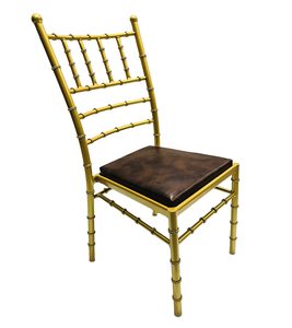 เก้าอี้รับประทานอาหารสำหรับงานหนักวัสดุไม้150kgs รองรับเบาะผ้าโครเมียมสีทองห้องนั่งเล่นด้านหลังโรงแรมห้องจัดเลี้ยง - Product Image 4