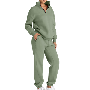 ชุดกีฬาผ้าฝ้ายขนแกะสำหรับผู้หญิงชุดวอร์มสำหรับฤดูหนาวระบายอากาศได้ดี2025ออกแบบโลโก้ได้ตามต้องการ - Product Image 3