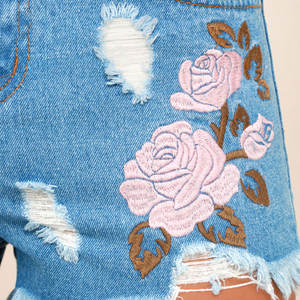 Nuevo último bordado corto Mujer Casual deshilachado estampado destruido corto precio de venta al por mayor pantalones cortos de mujer para mujer - Product Image 5