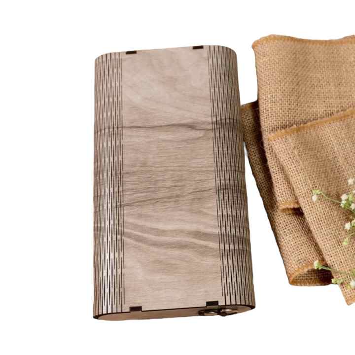 World Craft Impex Eco-Friendly Wooden Tote Handbag Women's Fashion Mini Shoulder Sling Bag Linen Scarf Environment-Friendly