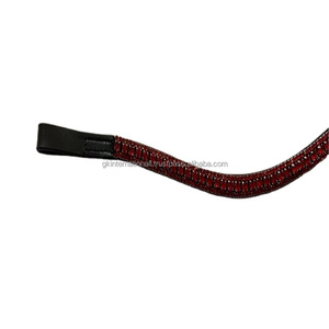 Banda para cejas con cristales de Color rojo de alta calidad de 8 mm con 3 filas de cuero a base de diseñador, banda para cejas, cuero genuino negro y marrón. - Product Image 1